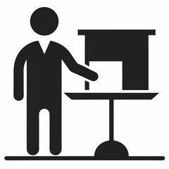 Presentation silhouette icon on white background 