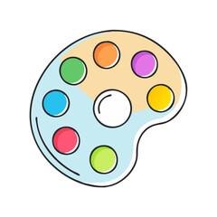 Fototapeta premium paint palette icon, paint palette vector illustration-simple illustration of paint palette, perfect for paint palette logos and icons