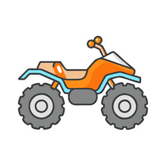 Explore the outdoors with this colorful atv quad bike illustration for adventure seekers and racers