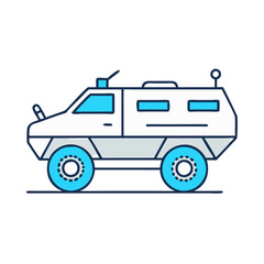 Illustration of armored vehicle military transport vector design security concept vehicle icon