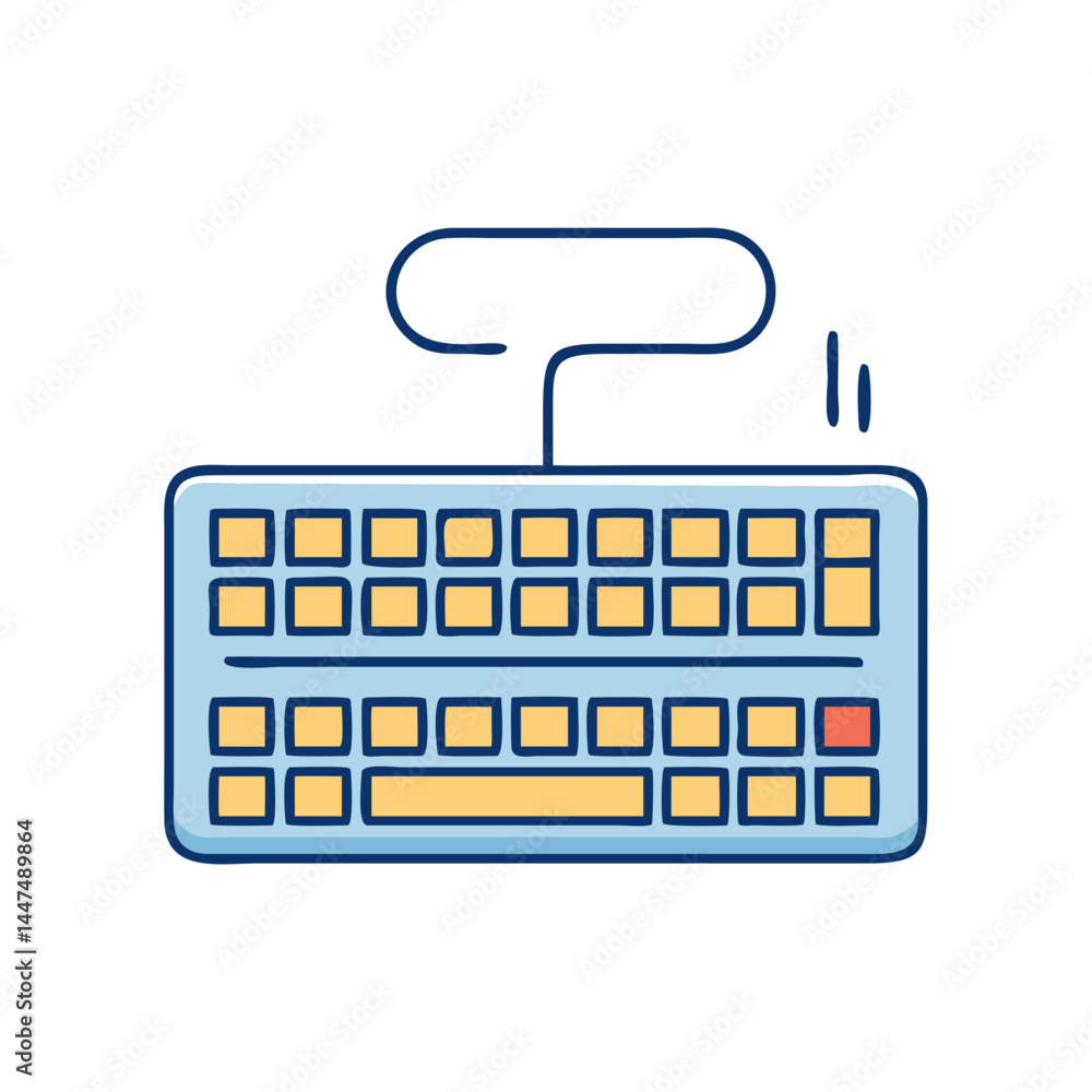 Aufkleber computer keyboard vector illustration, mechanical keyboard, gaming keyboard, pc keyboard design