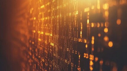 Abstract Background With Yellow Digital Binary Code. Data Breach, Cybersecurity Concept