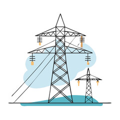 power lines icon, power lines vector illustration-simple illustration of power lines, perfect for power lines logos and icons