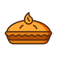 pumpkin pie icon, pumpkin pie vector illustration-simple illustration of pumpkin pie, perfect for pumpkin pie logos and icons