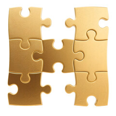 Obraz premium letter h formed from several interlocking golden puzzle pieces 