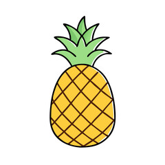 Obraz premium Pineapple fruit tropical summer food healthy vitamin c exotic sweet delicious fresh organic pineapple art