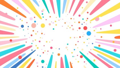 Fototapeta premium Colorful radiating burst with dots