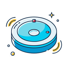 robot vacuum icon, robot vacuum vector illustration-simple illustration of robot vacuum, perfect for robot vacuum logos and icons
