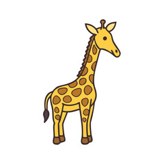 Obraz premium Illustration of a giraffe, cartoon giraffe, animal giraffe, cute giraffe, africa giraffe, zoo giraffe