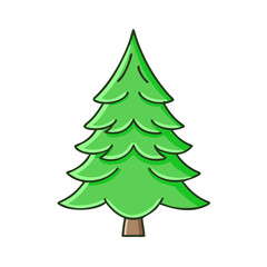 Illustration of a green christmas tree evergreen tree for holiday season vector graphic design
