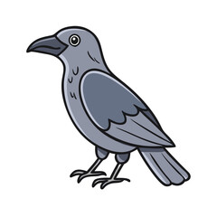 Illustration of a crow raven bird animal wildlife nature drawing cartoon vector design graphic art
