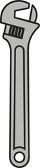 Adjustable wrench tool vector illustration for construction and repair service design elements