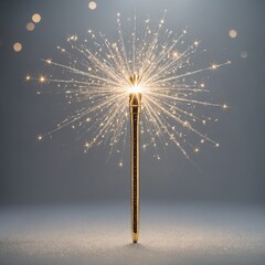 &ldquo;A magical wand with glowing sparkles, a miracle wand stick emitting light and glittering particles, elegant and enchanting design, centered on a pure white background, high-resolution, no shadows, st