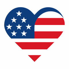Stars and Stripes Heart  perfect for print, shirts, posters, and digital use.