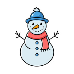snowman icon, snowman vector illustration-simple illustration of snowman, perfect for snowman logos and icons