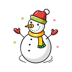 snowman icon, snowman vector illustration-simple illustration of snowman, perfect for snowman logos and icons