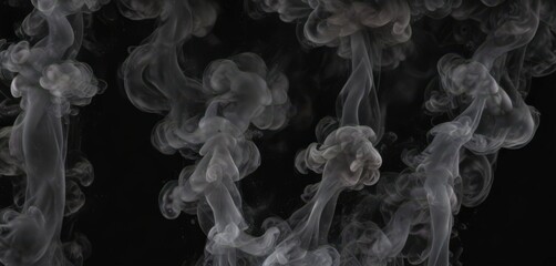 Intricate smoke patterns, deep black backdrop  ,  abstract,  power
