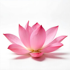 Pink lotus flower in minimal style on white background
