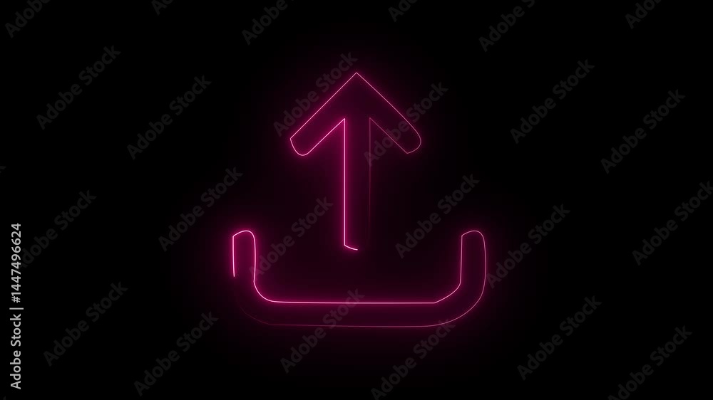 Poster abstract neon colorful glowing directional arrow animation. arrow animation coloring chroma down lig