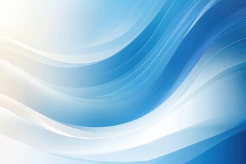 Fototapeta premium Abstract Background of Elegant Blue Wavy Lines and Smooth Gradient Shades Pattern