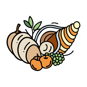 recommend clip art: thanksgiving cornucopia icon, thanksgiving cornucopia vector illustration-simple illustration of thanksgiving cornucopia, perfect for thanksgiving cornucopia logos and icons