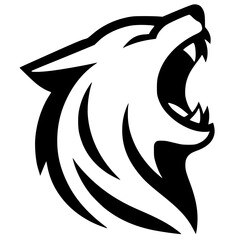 Silhouette of a cat roaring