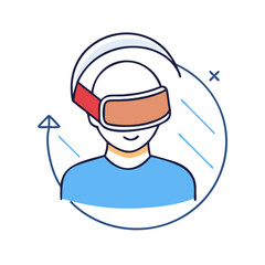 vr user icon icon, vr user icon vector illustration-simple illustration of vr user icon, perfect for vr user icon logos and icons