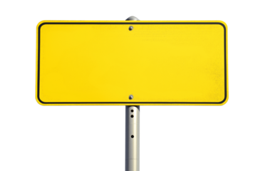 blank yellow old sign isolated on white or transparent png