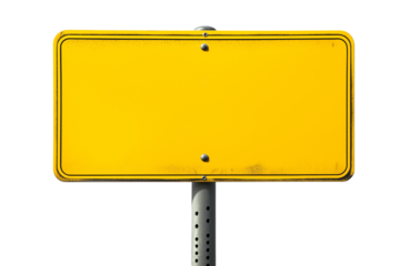 blank yellow old sign isolated on white or transparent png