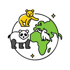 cartoon, animal, illustration, vector, dog, cute, art, cat, drawing, mammal, wolf, nature, character, isolated, happy, wild, pet, fun, wildlife, white, funny, hippo, animals, outline