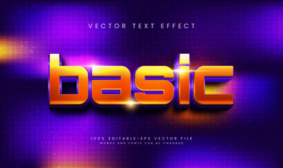 Basic Modern Purple Editable Vector Text Effect. Suitable for Modern Technology theme.