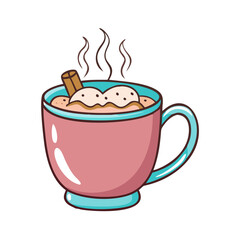 A Delicious Cup of Hot Chocolate with Whipped Cream and Cinnamon Stick