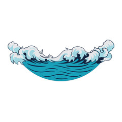 water splash wave fishing illustration logo vector image t shirt