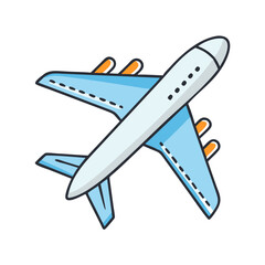 A Cute Cartoon Airplane Icon Illustration for Travel and Aviation