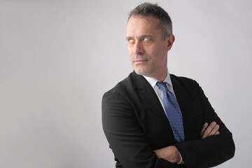 businessman on a grey background