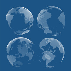 Vector illustration concept of digital technology, global network. Space development.