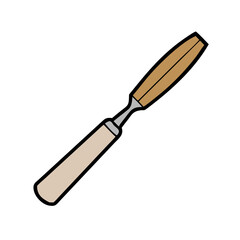 A Detailed Illustration of a Wood Carving Tool a Gouge Chisel for Woodworking Projects