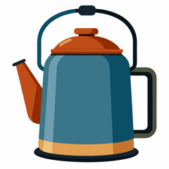Fototapeta premium Traditional kettle with a spout and handle in vibrant colors 