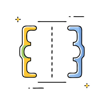 Colorful Curly Braces Code Block Illustration Design Element