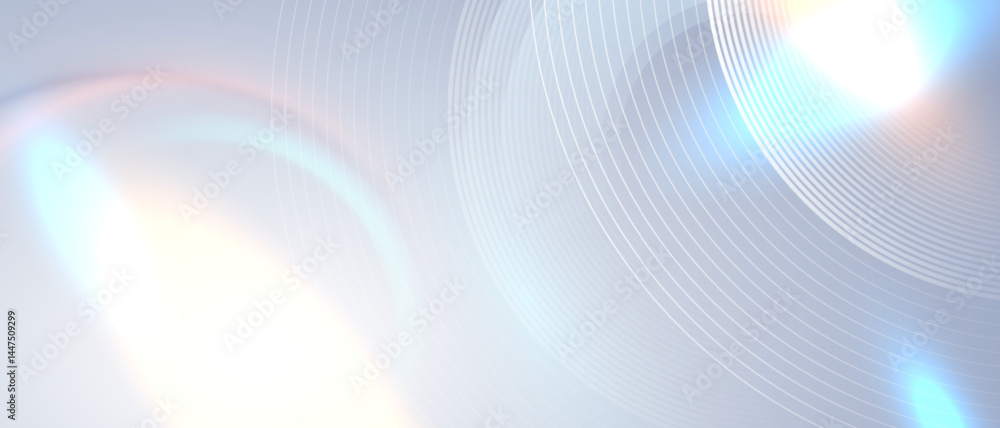 Aufkleber abstract technology background with glowing waves and light circles