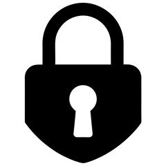 Security Lock icon silhouette vector illustration