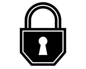 Security Lock silhouette vector illustration