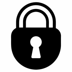 Security Lock icon silhouette vector illustration