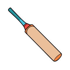 Cricket Bat Illustration Colorful Cartoon Style Sports Equipment