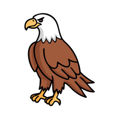 Fototapeta premium Majestic Bald Eagle Illustration Cartoon Bird of Prey American Symbol