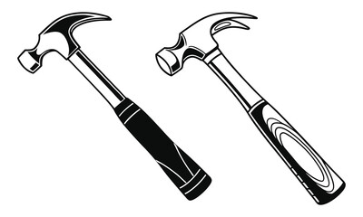 Isolated on a white background, a steel hammer is a vital tool for construction work and carpentry, often used with nails for repair and improvement