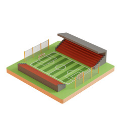 This isometric 3d vector illustration shows a residential house design with a visible roof structure, built on the ground