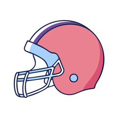 American Football Helmet Illustration Cartoon Style Graphic Design