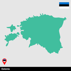 Obraz premium Estonia country map vector isolated on transparent background
