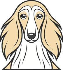 Afghan hound portrait vector illustration cute dog breed flat design